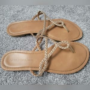Womens Rose Gold Sandals 9